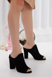 Juliet Black Suede High Heels Shoes
