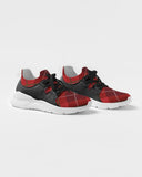 Men's Athletic Sneakers, Red Plaid Low Top Running Shoes - 014HXG