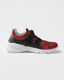 Men's Athletic Sneakers, Red Plaid Low Top Running Shoes - 014HXG