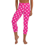 Pink Polka Dot leggings, Capris and Shorts