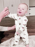 Mushroom Forest: Organic Baby Unisex Romper/Jumpsuit- Mushroom Print