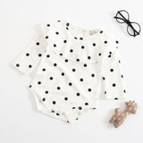 Autumn Baby Long-sleeved Jumpsuit Polka Dot Doll Collar Cotton Rompers