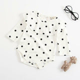 Autumn Baby Long-sleeved Jumpsuit Polka Dot Doll Collar Cotton Rompers