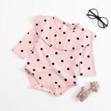 Autumn Baby Long-sleeved Jumpsuit Polka Dot Doll Collar Cotton Rompers