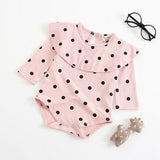 Autumn Baby Long-sleeved Jumpsuit Polka Dot Doll Collar Cotton Rompers
