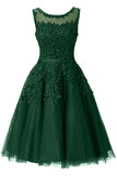 It's YiiYa Cocktail Dress Little Appliques Beading Pink Wedding Formal Dresses Flowers Illusion Knee Length Party Gown LX073-2
