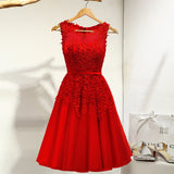 It's YiiYa Cocktail Dress Little Appliques Beading Pink Wedding Formal Dresses Flowers Illusion Knee Length Party Gown LX073-2