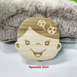Baby Wood Tooth Box Organizer Spanish English Russian Teeth Storage Collect for Boys Girls Umbilical Save Keepsake Souvenir