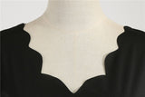 Black Big Swing Print Vintage Christmas Dress Women Winter Casual Long Sleeve V Neck Sexy New Year Party Dress Plus Size S~3XL