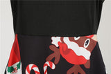 Black Big Swing Print Vintage Christmas Dress Women Winter Casual Long Sleeve V Neck Sexy New Year Party Dress Plus Size S~3XL