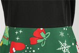 Black Big Swing Print Vintage Christmas Dress Women Winter Casual Long Sleeve V Neck Sexy New Year Party Dress Plus Size S~3XL