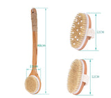 TREESMILE Natural Bristle Bath Brush Exfoliating Wooden Body Massage Shower Brush SPA Woman Man Skin Care Dry Body Brush D40