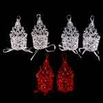 1 Pair 2 Styles White/Red/Beige Bridal Gloves Elegant Short Paragraph Rhinestone White Lace Glove Beautiful Wedding Accessories