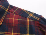Dioufond Mens Pocket Flannel Plaid Cotton Shirt Long Sleeve Checkered Casual Slim Fit Black Warm Autumn Winter Shirts New