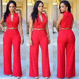 Women v-neck wide leg pants rompers women jumpsuit sexy jumpsuits for women 2018 women's jumpsuits plus size