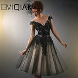 Black Lace Short Cocktail Dresses Party Graduation Women Prom Plus Size Coctail Semi Formal Dresses