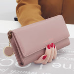 aliwood New Fashion Women Wallets Brand Letter Long Tri-fold Wallet Purse Fresh Leather Female Clutch Card Holder Cartera Mujer - ENSEIGNE DENIS