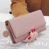aliwood New Fashion Women Wallets Brand Letter Long Tri-fold Wallet Purse Fresh Leather Female Clutch Card Holder Cartera Mujer - ENSEIGNE DENIS