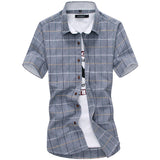2020 New Plaid shirts Men Fashion 100% Cotton Short Sleeved Summer Casual Men Shirt  camisa masculina Mens Dress Shirts - ENSEIGNE DENIS