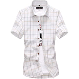 2020 New Plaid shirts Men Fashion 100% Cotton Short Sleeved Summer Casual Men Shirt  camisa masculina Mens Dress Shirts - ENSEIGNE DENIS