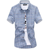 2020 New Plaid shirts Men Fashion 100% Cotton Short Sleeved Summer Casual Men Shirt  camisa masculina Mens Dress Shirts - ENSEIGNE DENIS