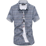 2020 New Plaid shirts Men Fashion 100% Cotton Short Sleeved Summer Casual Men Shirt  camisa masculina Mens Dress Shirts - ENSEIGNE DENIS
