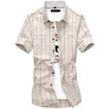 2020 New Plaid shirts Men Fashion 100% Cotton Short Sleeved Summer Casual Men Shirt  camisa masculina Mens Dress Shirts - ENSEIGNE DENIS