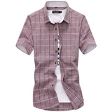 2020 New Plaid shirts Men Fashion 100% Cotton Short Sleeved Summer Casual Men Shirt  camisa masculina Mens Dress Shirts - ENSEIGNE DENIS