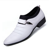 New British Men's Slip On Split Leather Pointed Toe Men Dress Shoes Business Wedding Oxfords Formal Shoes For Male 2018 38-48 - ENSEIGNE DENIS