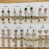 MENGJIQIAO New Korean Shiny Heart Crystal Drop Earrings For Women Fashion Shell Rhinestone Boucle D'oreille Party Jeweley Gift - ENSEIGNE DENIS