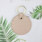 New Design Free Customed Initials Letters Crocodile Pattern Or Saffiano Leather Round Key Chain Key Ring Key Wallet