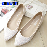 Fashion women Ballet shoes leisure spring pointy ballerina bling Rhinestone flats shoes princess shiny Crystal wedding shoes - ENSEIGNE DENIS