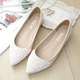 Fashion women Ballet shoes leisure spring pointy ballerina bling Rhinestone flats shoes princess shiny Crystal wedding shoes - ENSEIGNE DENIS