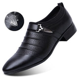 2020 Summer Black Brown White Men Leather Shoes Mens Pointed Toe Dress Shoes High Quality Formal Slip On Hollow Out Sandals Man - ENSEIGNE DENIS