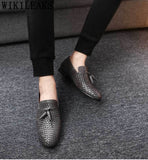British Shoes Men Formal Loafers Men Office Shoes Coiffeur Leather Shoes Men Classic Black Wedding Dress Sepatu Slip On Pria - ENSEIGNE DENIS