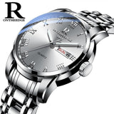 Watch Men Women Business Waterproof Clock Auto Date Silver Steel Mens Watches Fashion Casual Ladies Quartz Wristwatch NEW - ENSEIGNE DENIS