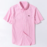 Summer Short Sleeve Turndown Collar Regular Fit New Oxford Fabric 100% Cotton Excellent Comfortable  Business Men Casual Shirts - ENSEIGNE DENIS