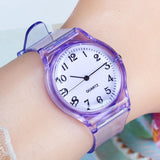 2019 New Lovers Men Women Watches Fashion Transparent Candy Color Plastic Band Casual Quartz Watches Female Male Wristwatches - ENSEIGNE DENIS