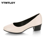 2019 Women's 5cm High Heels Pumps Office Lady Women Shoes Sexy Bride Party Thick Heel Round Toe Zapatillas Mujer  Wedges - ENSEIGNE DENIS