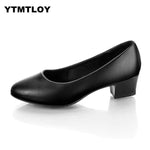 2019 Women's 5cm High Heels Pumps Office Lady Women Shoes Sexy Bride Party Thick Heel Round Toe Zapatillas Mujer  Wedges - ENSEIGNE DENIS