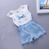 baby girls Summer tank outfits 6m 12m 2T 3T Toddler kids baby girls outfits cotton Tee+Shorts Pants clothes Set polka dot - ENSEIGNE DENIS
