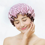 Thick 1Pcs Waterproof Bath Hat Double Layer Shower Hair Cover Women Supplies Shower Cap Bathroom Accessories