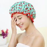 Thick 1Pcs Waterproof Bath Hat Double Layer Shower Hair Cover Women Supplies Shower Cap Bathroom Accessories