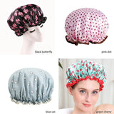Thick 1Pcs Waterproof Bath Hat Double Layer Shower Hair Cover Women Supplies Shower Cap Bathroom Accessories