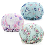 Thick 1Pcs Waterproof Bath Hat Double Layer Shower Hair Cover Women Supplies Shower Cap Bathroom Accessories