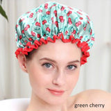 Thick 1Pcs Waterproof Bath Hat Double Layer Shower Hair Cover Women Supplies Shower Cap Bathroom Accessories