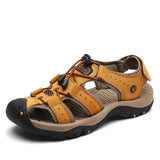 Vancat 2019 New Big Size Genuine Leather Cowhide Men Sandals Summer Quality Beach Slippers Casual Sneakers Outdoor Beach Shoes - ENSEIGNE DENIS