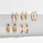 5 Pair/set 2019 Brincos Female Rhinestone Huggie Earrings Set Amazing Price Gold Small Stud Earring for Women Fashion Jewelry - ENSEIGNE DENIS