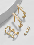 5 Pair/set 2019 Brincos Female Rhinestone Huggie Earrings Set Amazing Price Gold Small Stud Earring for Women Fashion Jewelry - ENSEIGNE DENIS