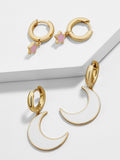 5 Pair/set 2019 Brincos Female Rhinestone Huggie Earrings Set Amazing Price Gold Small Stud Earring for Women Fashion Jewelry - ENSEIGNE DENIS